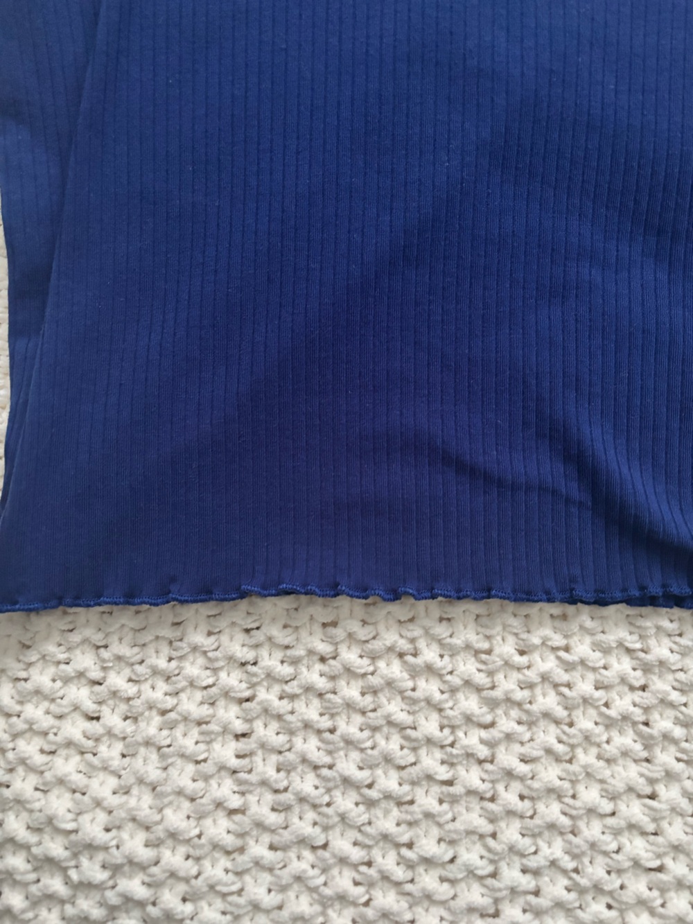 Navy Tank with Ruffled Bottom - Picture 2 of 3